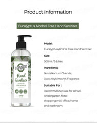 Hand Sanitizer Alcohol Free 500ml - Eucalyptus