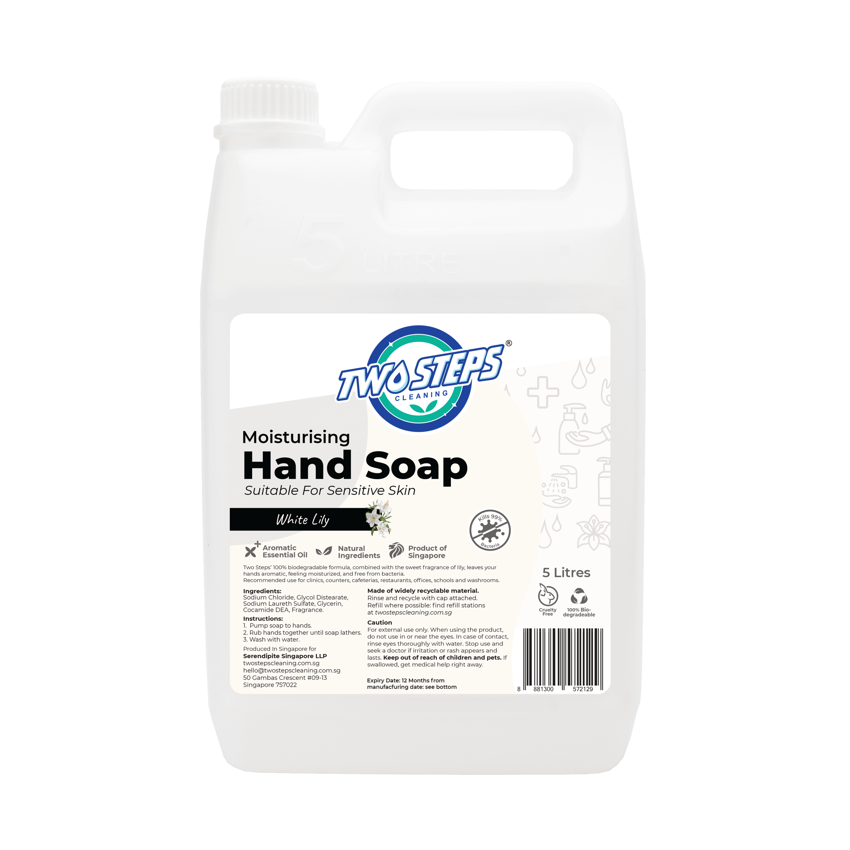 Hand Soap 5 Litre Eco Refill - Lily - Twostepscleaning