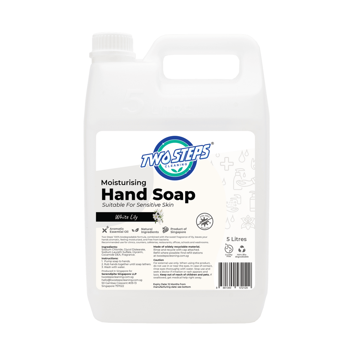Hand Soap 5 Litre Eco Refill - Lily - Twostepscleaning